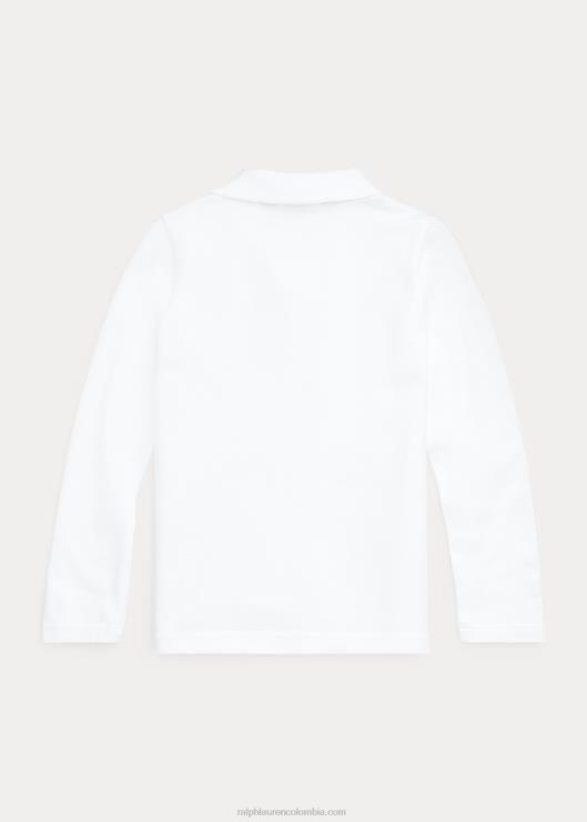 polo uniforme de manga larga niños blanco Ralph Lauren 2XR2V6951