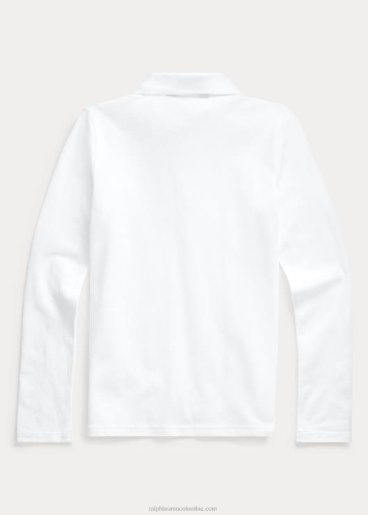 polo uniforme de manga larga niños blanco Ralph Lauren 2XR2V7253