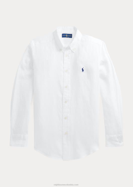 camisa de lino niños blanco Ralph Lauren 2XR2V5640