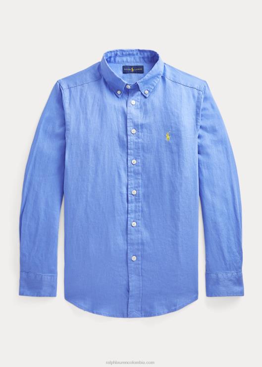 camisa de lino niños puerto isla azul Ralph Lauren 2XR2V5638
