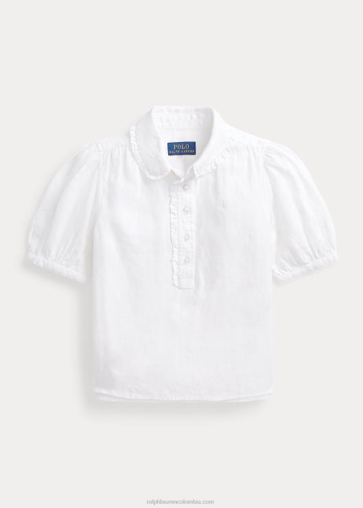 camisa de manga corta con volantes niños blanco Ralph Lauren 2XR2V7379
