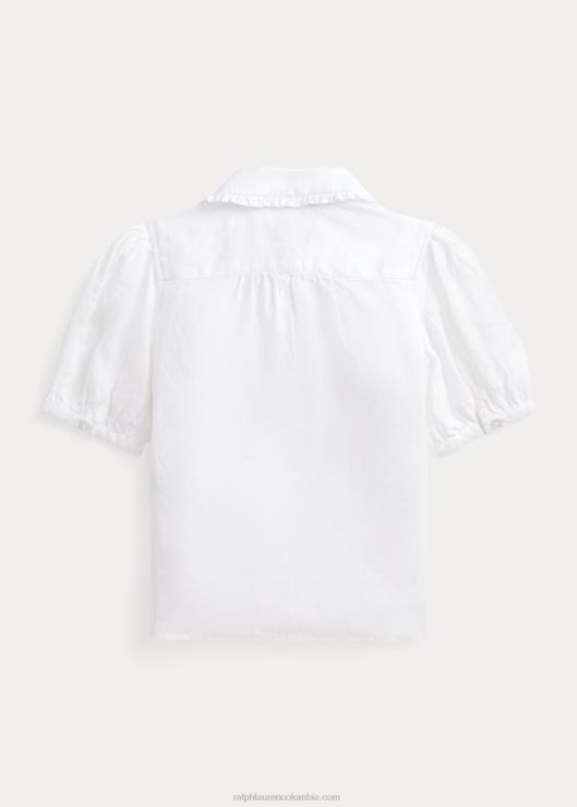 camisa de manga corta con volantes niños blanco Ralph Lauren 2XR2V7379