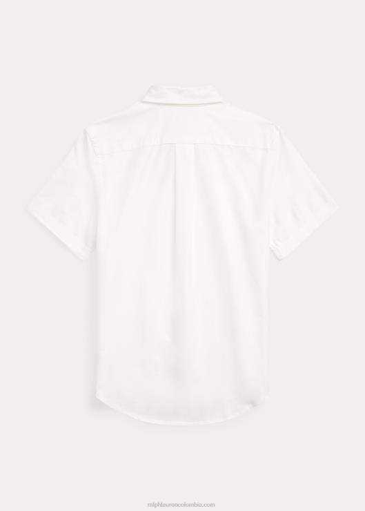 camisa de manga corta de algodón oxford niños blanco Ralph Lauren 2XR2V6080