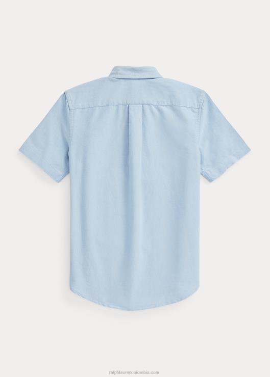 camisa de manga corta de algodón oxford niños bsr azul Ralph Lauren 2XR2V6079