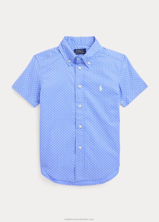 camisa de manga corta de popelina con estampado geométrico niñosRalph Lauren 2XR2V6523