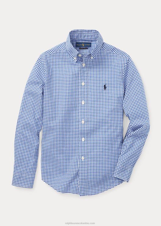 camisa de popelina de algodón a cuadros niños multi azul Ralph Lauren 2XR2V6305