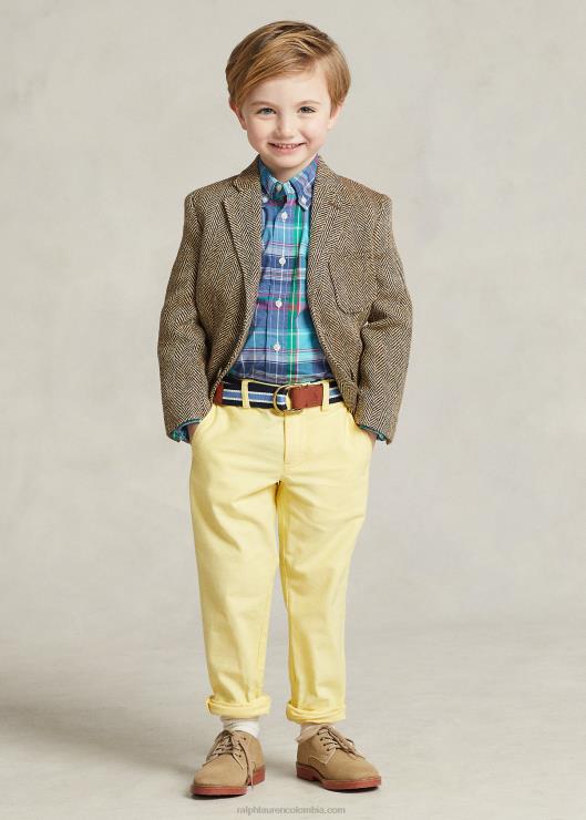 camisa de popelina de algodón a cuadros niños turquesa/rosa oscuro Ralph Lauren 2XR2V6429