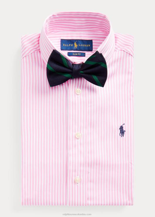 camisa de vestir de corte slim en algodón a rayas niños rosa multi Ralph Lauren 2XR2V5790