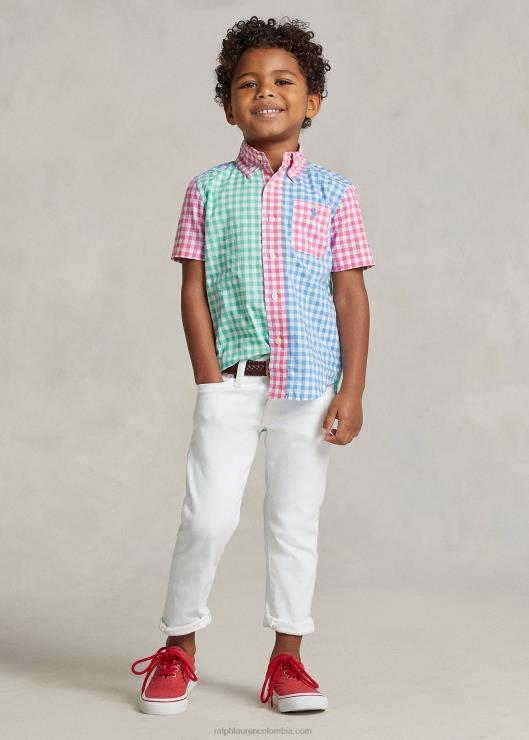 camisa divertida de popelina de manga corta niños camiseta divertida Ralph Lauren 2XR2V6418