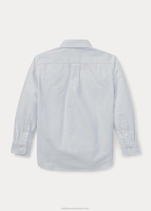 camisa oxford a rayas de gran pony niños franja azul/blanca Ralph Lauren 2XR2V5940
