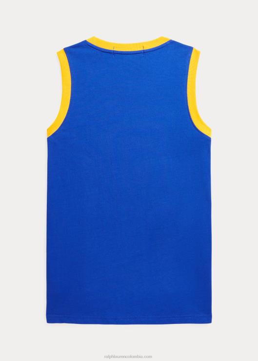 Camiseta sin mangas de punto de algodón Polo Sport niños estrella de zafiro Ralph Lauren 2XR2V6150