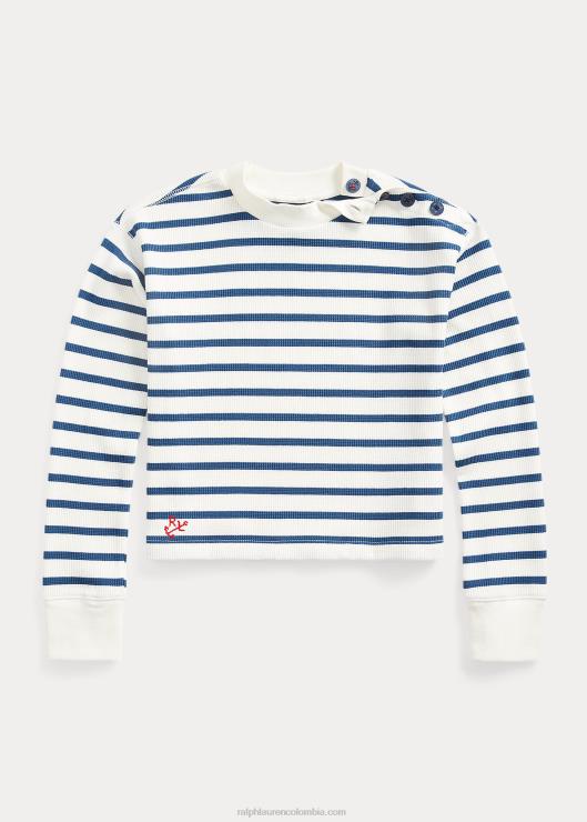 camiseta boxy a rayas niños lavaplatos blanco multi Ralph Lauren 2XR2V7581