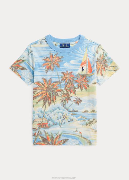 camiseta con estampado tropical niños bazar de la playa hawaiana Ralph Lauren 2XR2V5746
