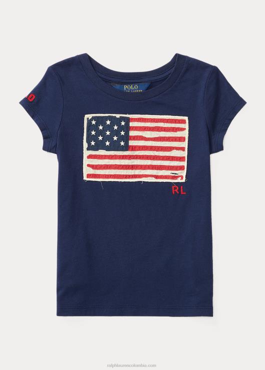 camiseta de jersey de algodón con bandera niños Marina de Newport Ralph Lauren 2XR2V6946