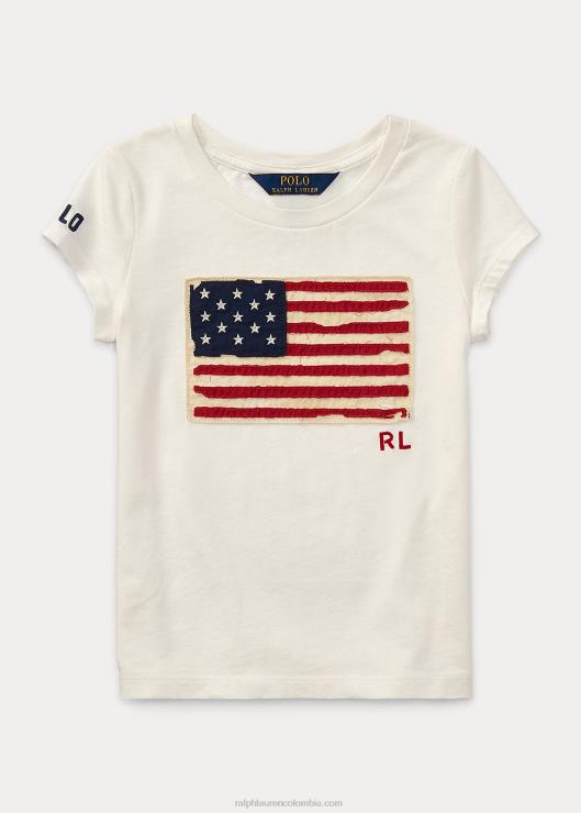 camiseta de jersey de algodón con bandera niños nevis Ralph Lauren 2XR2V6947