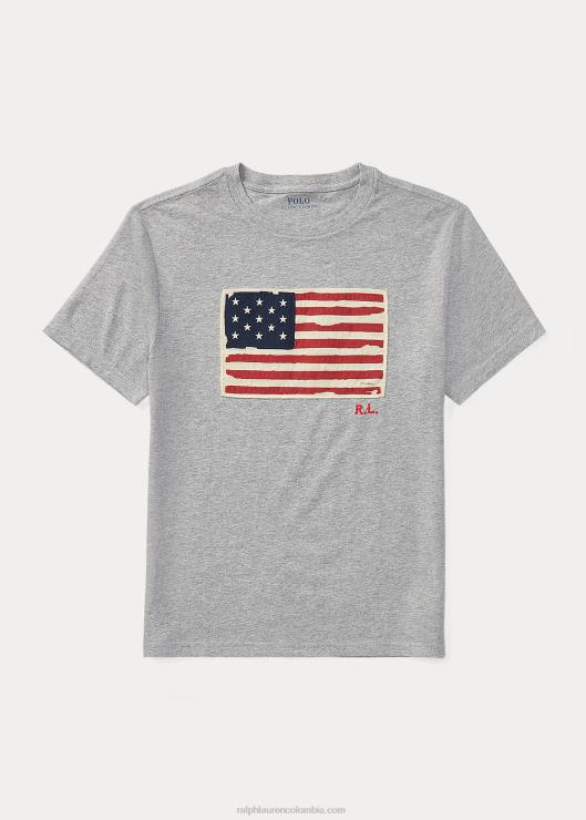 camiseta de jersey de algodón con bandera niños y sobre brezo Ralph Lauren 2XR2V6290