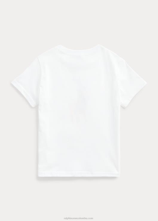 camiseta de jersey de algodón de gran pony niños blanco Ralph Lauren 2XR2V6495