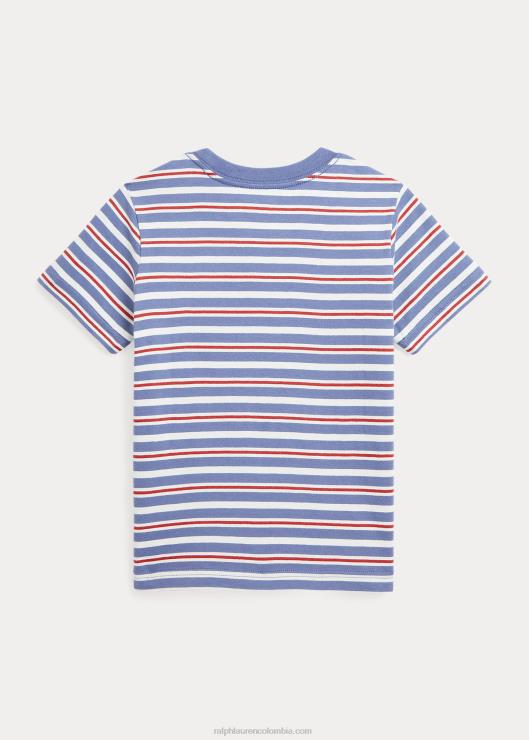 camiseta de punto de algodón a rayas niños capri azul multi Ralph Lauren 2XR2V6504