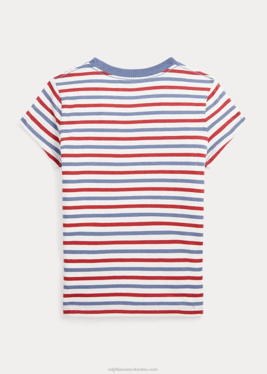 camiseta de punto de algodón a rayas niños lavaplatos blanco multi Ralph Lauren 2XR2V7416