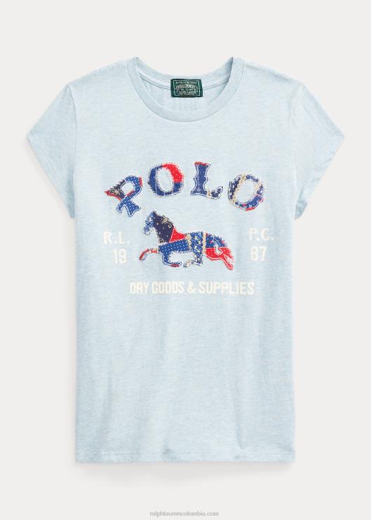 camiseta de punto de algodón con caballos niños cambray brezo Ralph Lauren 2XR2V7538