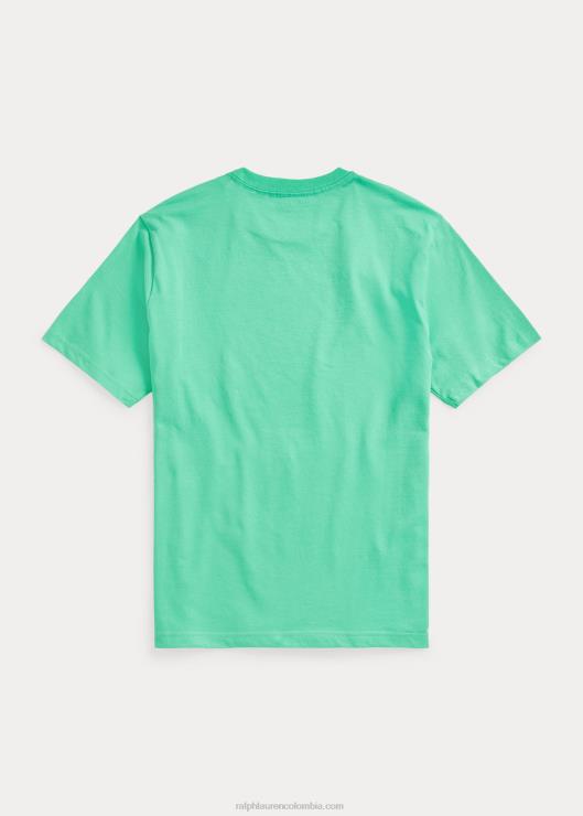 camiseta de punto de algodón con cuello redondo niños atardecer verde Ralph Lauren 2XR2V6274