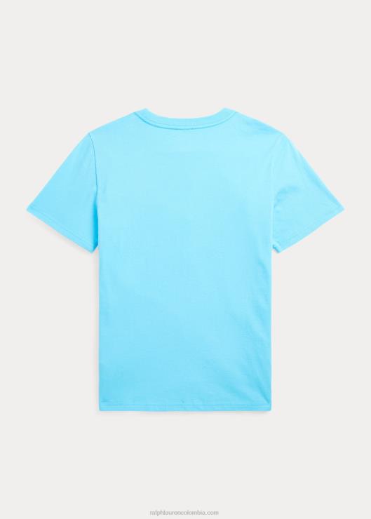 camiseta de punto de algodón con cuello redondo niños nova turquesa Ralph Lauren 2XR2V6278