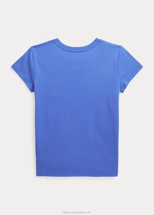 camiseta de punto de algodón niños azul piedra de doncella Ralph Lauren 2XR2V7224