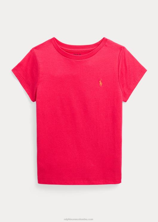 camiseta de punto de algodón niños rosa vibrante Ralph Lauren 2XR2V6902