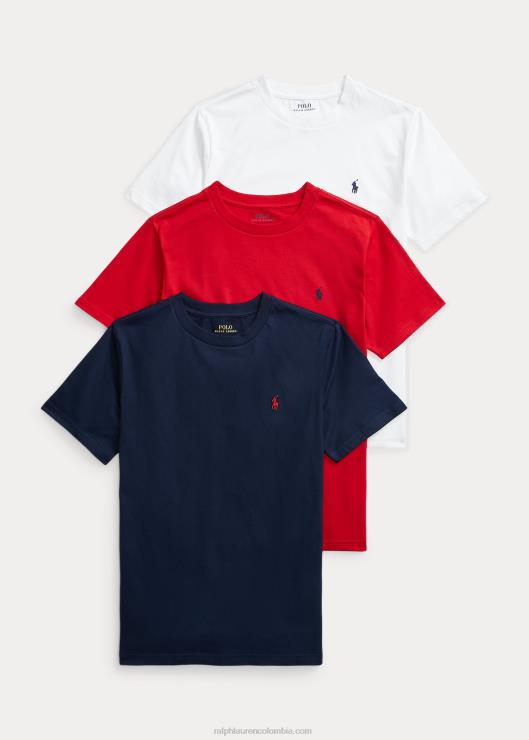 paquete de 3 camisetas con cuello redondo de jersey de algodón niños esenciales 1 Ralph Lauren 2XR2V6071