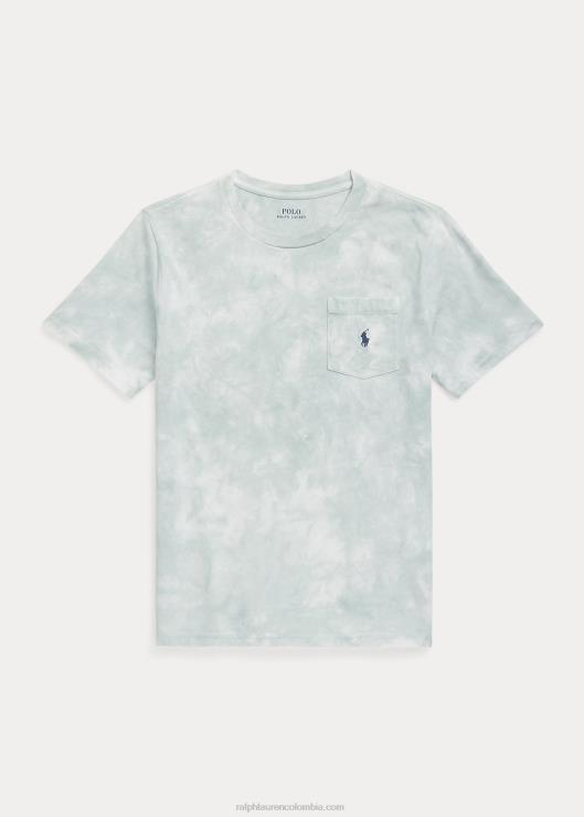 playera con bolsillo de jersey de algodón lavado niños menta descolorida Ralph Lauren 2XR2V6082