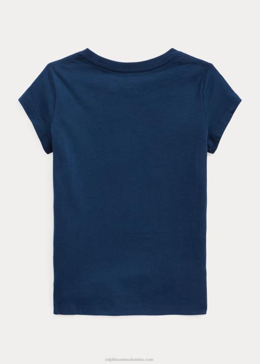 playera de jersey de algodón con logo niños azul marino rústico Ralph Lauren 2XR2V7378