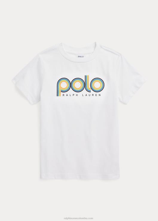 playera de jersey de algodón con logo niños blanco Ralph Lauren 2XR2V5752