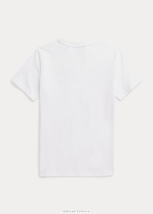 playera de jersey de algodón con logo niños blanco Ralph Lauren 2XR2V6103