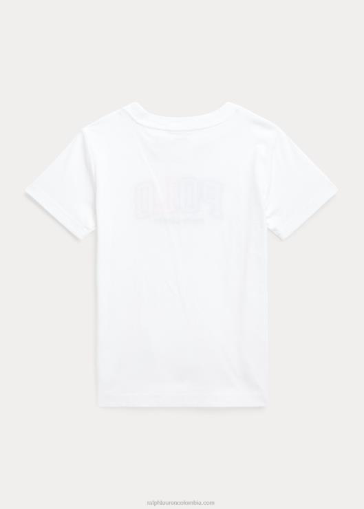 playera de jersey de algodón con logo niños blanco Ralph Lauren 2XR2V6434