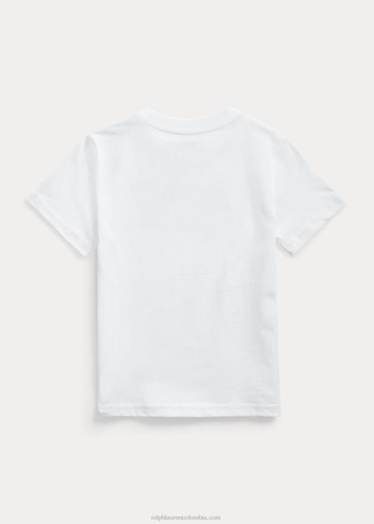 playera de jersey de algodón con logo niños blanco Ralph Lauren 2XR2V6508