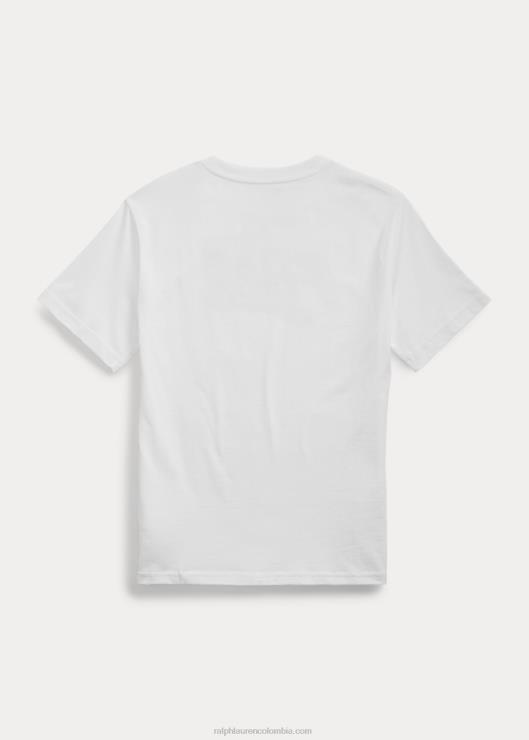 playera de jersey de algodón con logo niños blanco Ralph Lauren 2XR2V6645