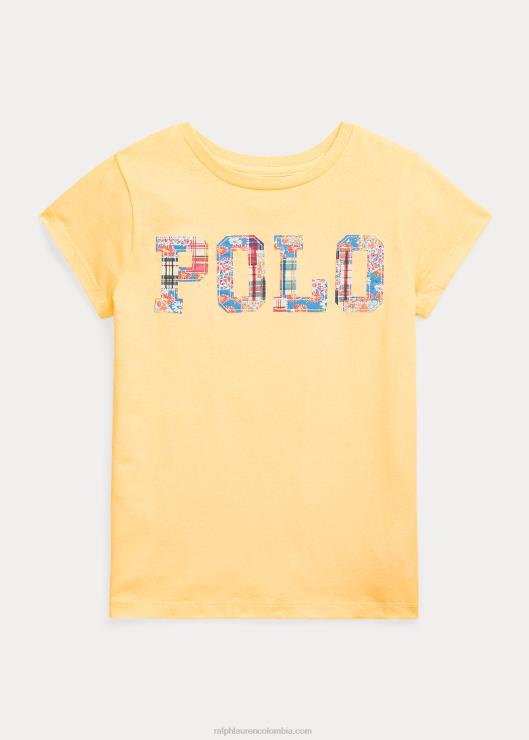 playera de jersey de algodón con logo niños maíz amarillo Ralph Lauren 2XR2V7095