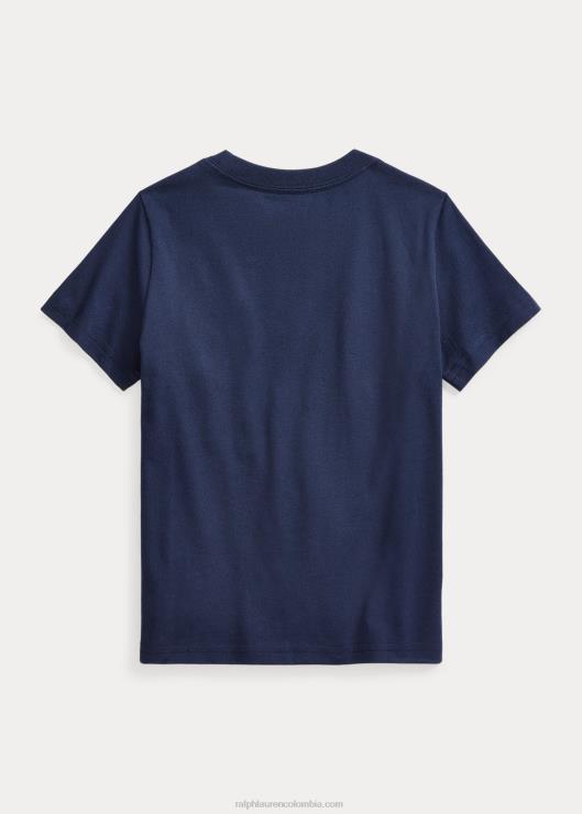 playera de jersey de algodón con logo niños marina de crucero Ralph Lauren 2XR2V6491