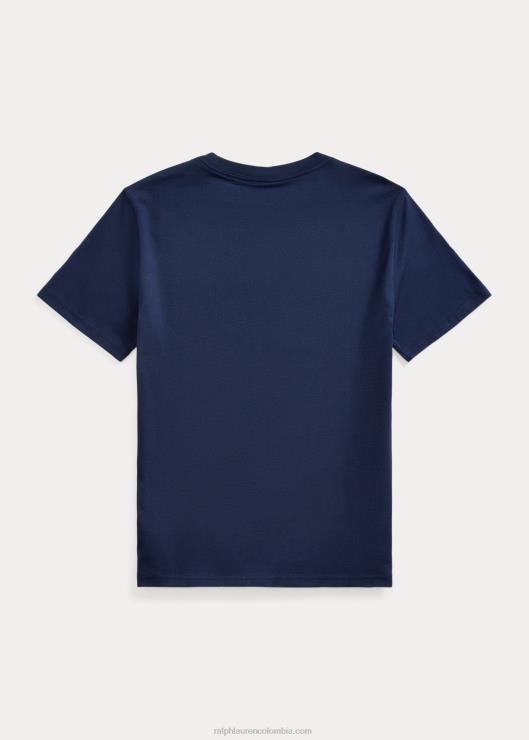 playera de jersey de algodón con logo niños marina de crucero Ralph Lauren 2XR2V6623
