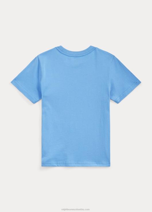 playera de jersey de algodón con logo niños puerto isla azul Ralph Lauren 2XR2V5766