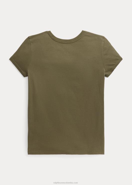 playera de jersey de algodón con logo niños salvia oscura Ralph Lauren 2XR2V7093