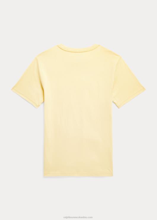 playera de jersey de algodón con osito de polo niños imperio amarillo Ralph Lauren 2XR2V5979