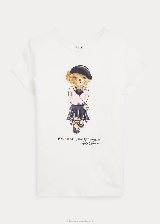 playera de jersey de algodón con osito de polo niños lavaplatos blanco Ralph Lauren 2XR2V10000