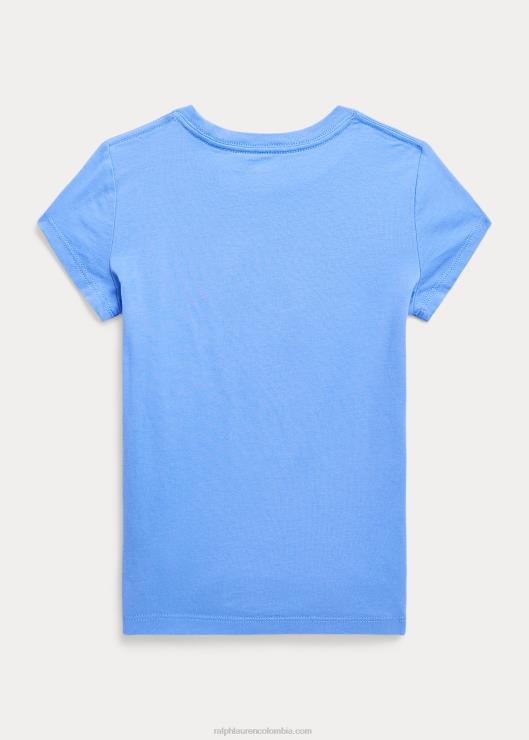 playera de jersey de algodón con osito de polo niños puerto isla azul Ralph Lauren 2XR2V6852