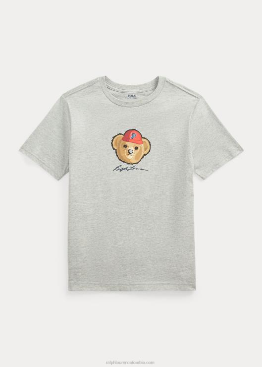 playera de jersey de algodón con osito de polo niños y sobre brezo Ralph Lauren 2XR2V6629