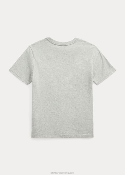 playera de jersey de algodón con osito de polo niños y sobre brezo Ralph Lauren 2XR2V6629