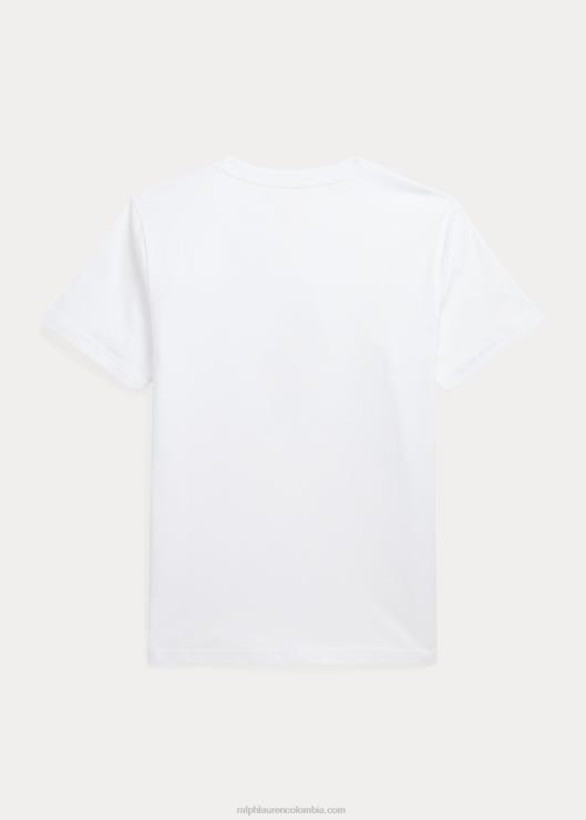 playera de jersey de algodón tie-dye con pony grande niños blanco Ralph Lauren 2XR2V6654
