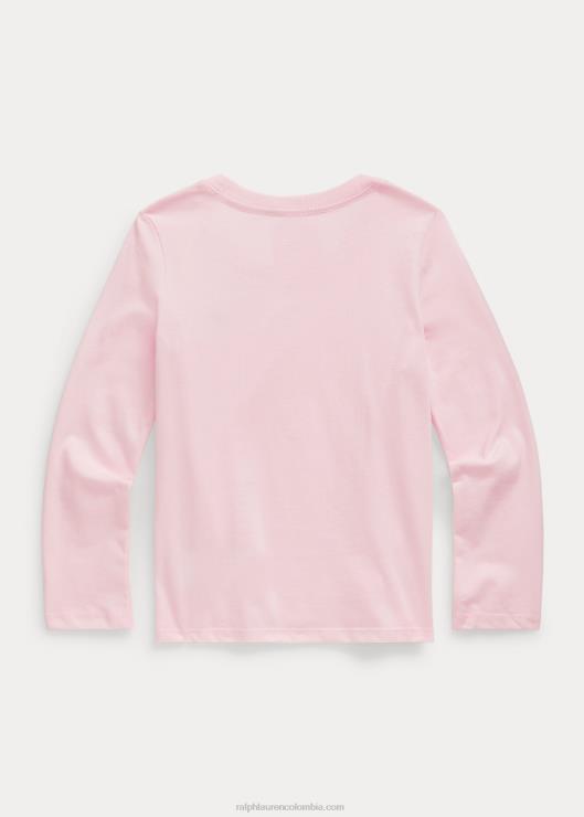 playera de manga larga de jersey de algodón niños toque de rosa Ralph Lauren 2XR2V6896