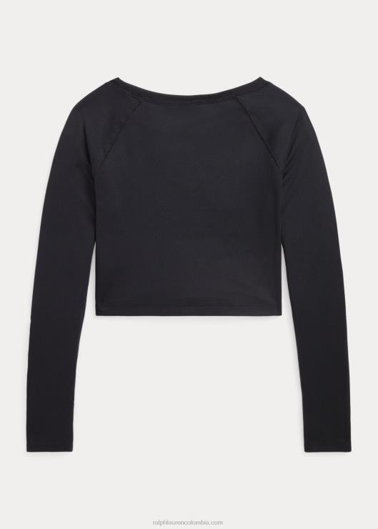 playera de manga larga de jersey elástico niños negro Ralph Lauren 2XR2V7614