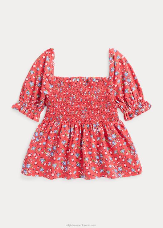 top de jersey de algodón con fruncido floral niños feria campestre floral Ralph Lauren 2XR2V6874